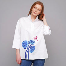 Load image into Gallery viewer, Polo. Midnight blue lotus.
